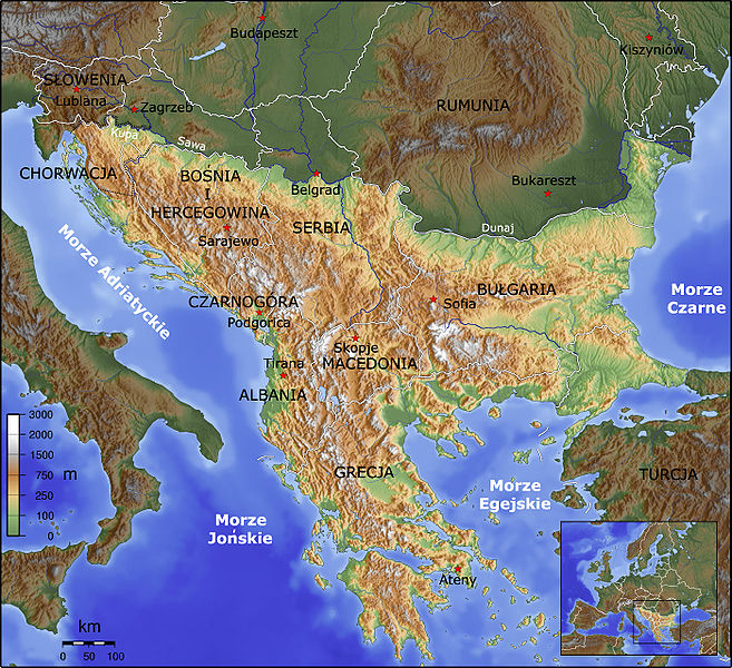 Mapa Bałkany